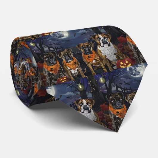 Cravate Boxer Halloween Effrayant (Roulé)