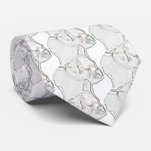 Cravate Boxeur blanc (Roulé)