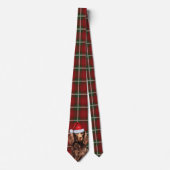 Cravate Boykin Spaniel Chien Deep Red Plaid Noël (Devant)