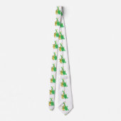 Cravate Brachiosaurus vert et girafes serrés caricature (Dos)
