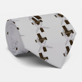 Cravate Brain & Lung Cancer Gray Ribbon Faith Cross  (Roulé)