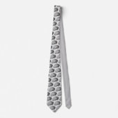 Cravate Brains Vintage Illustration Print Gray Necktie (Devant)