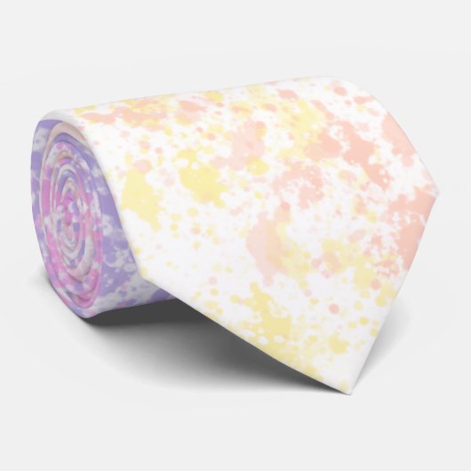 Cravate Branché Pastel Rainbow Splatter (Roulé)