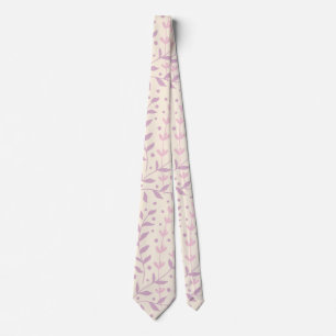 Cravate Branches de Prairie en Rose de Printemps
