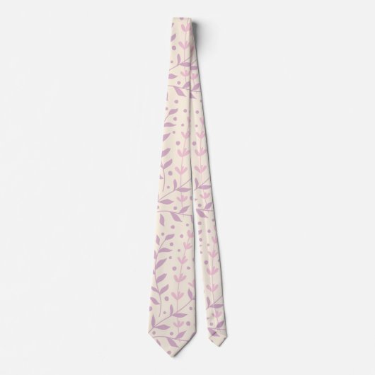 Cravate Branches de Prairie en Rose de Printemps (Devant)