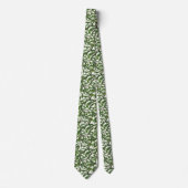 Cravate Branches d'olive sur blanc (Devant)