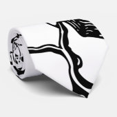 Cravate Branches rustiques Abstraites en noir et blanc (Roulé)