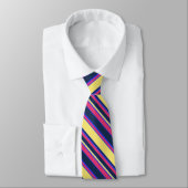 Cravate Brayures rose, jaune et bleue (Attaché)
