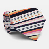 Cravate Brayures rose orange et bleu (Roulé)