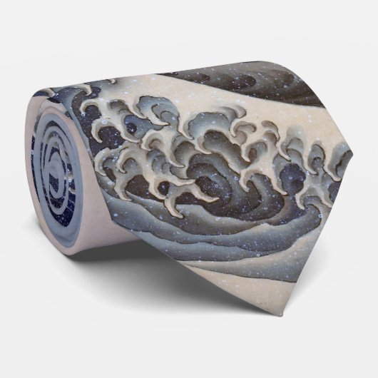 Cravate Breaking Waves, Hokusai (Roulé)