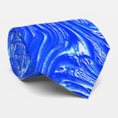 Cravate Bricolage incurvé aux traces de gris, texture bleu (Roulé)