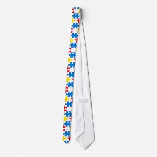 Cravate Bright Colorful Puzzle Pieces Pattern (Dos)