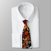 Cravate Bright Fall, Orange & Red Floral Grooms Mariage (Attaché)