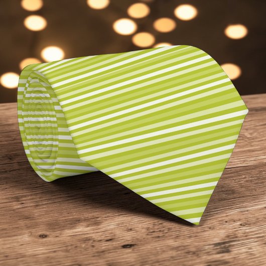 Cravate Bright Green Color Stripes Necktie