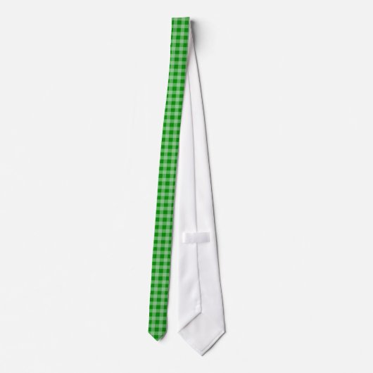 Cravate Bright Green Gingham Pattern (Dos)