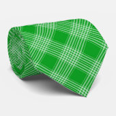 Cravate Bright Green Plaid Checked Pattern (Roulé)