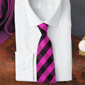 Cravate Bright Pink Festive Buffalo Check Plaid Patterned