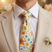 Cravate Bright Spring Meadow Floral Pattern