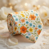 Cravate Bright Spring Meadow Floral Pattern