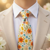 Cravate Bright Spring Meadow Floral Pattern