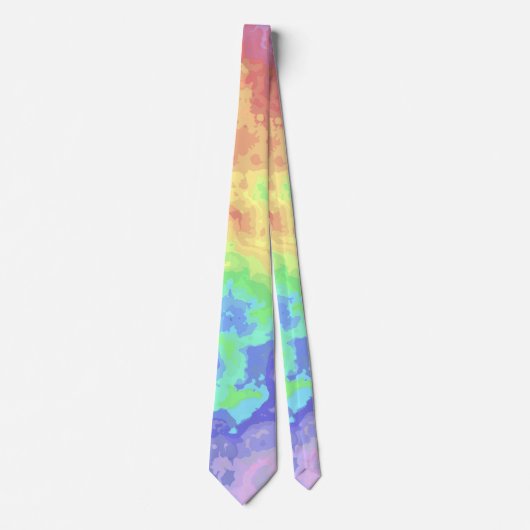 Cravate Bright Trippy Retro Super Boho Hippie Rainbow (Devant)