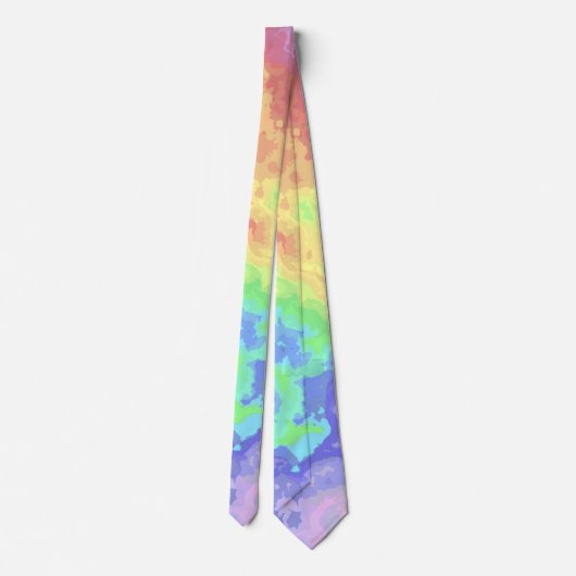 Cravate Bright Trippy Retro Super Boho Hippie Rainbow (Dos)