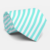Cravate Bright Turquoise and White Stripes (Roulé)