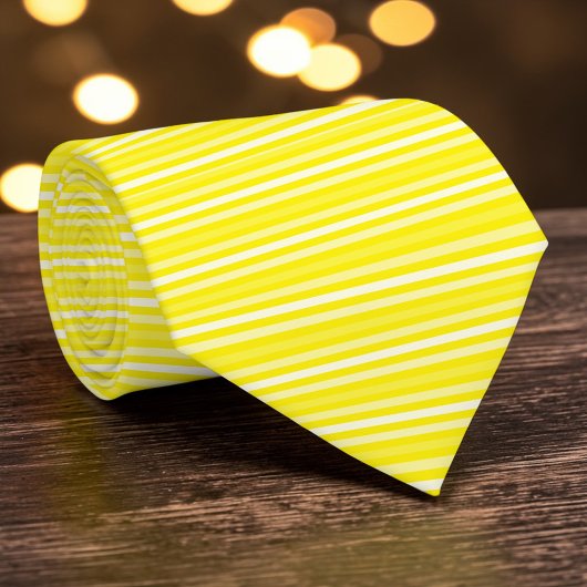 Cravate Bright Yellow Color Stripes Necktie