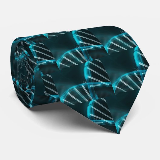 Cravate Brin bleu d'ADN d'évolution (Roulé)