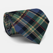 Cravate Brique de tartan de Noël bleu vert ID1141B (Roulé)