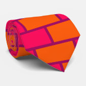 Cravate Brique mignonne de style rayé orange (Roulé)