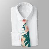 Cravate Brise Botanique - Tropical Floral Pattern Neck Ti (Attaché)