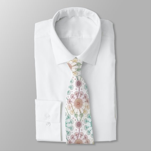 Cravate Brise de Dandelion Whimsical - Pastel Botanique (Attaché)