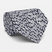 Cravate Brise gris clair sur bleu foncé B (Roulé)
