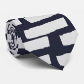 Cravate Brise gris clair sur bleu foncé C (Roulé)