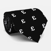 Cravate British pound money sign neck tie gift for him (Roulé)