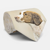Cravate Brittany Peinture - Cute Original Chien Art (Roulé)