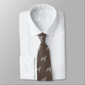 Cravate Brittany Spaniel Chien race Silhouettes Motif (Attaché)