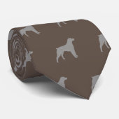 Cravate Brittany Spaniel Chien race Silhouettes Motif (Roulé)