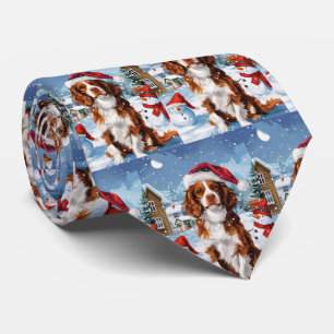 Cravate Brittany Spaniel Dog Winter Wonderland Noël