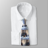 Cravate Brittany Spaniel Laissez Neige Noël (Attaché)