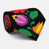 Cravate Broderie hongroise de fleur d'OPUS (Roulé)