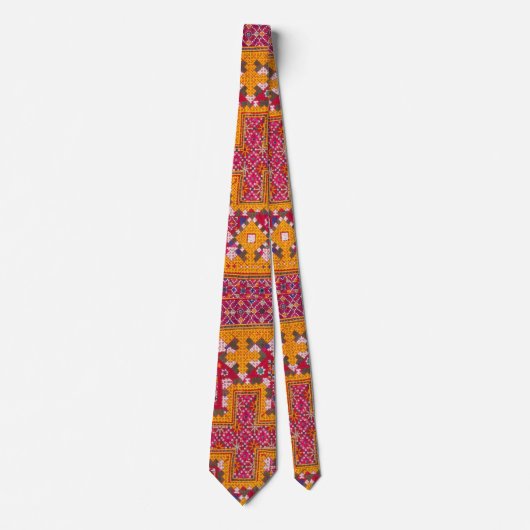 Cravate Broderie indienne colorée Imprimer (Devant)