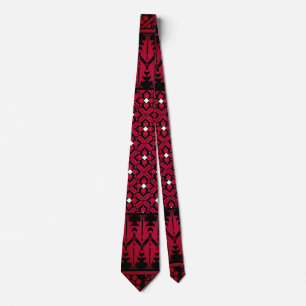 Cravate Broderie palestinienne Tatreez design imprimé