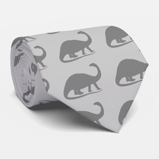 Cravate Brontosaurus gris (Roulé)
