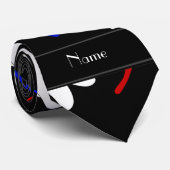 Cravate Brosses de noir et motif nommés personnalisés de (Roulé)