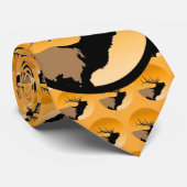 Cravate Brouillonnant Bull Elk au coucher du soleil Art or (Roulé)