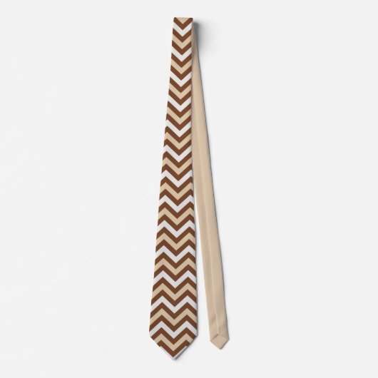 Cravate Brown and beige chevron (Devant)