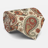 Cravate Brown And Beige Paisley  (Roulé)