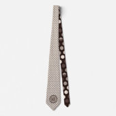 Cravate Brown and Taupe Polka Dot with Monogram (Devant)